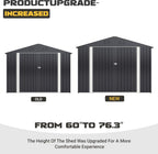 Polar Aurora 8 x 12 FT Outdoor Storage Shed  Metal Garden Shed with Updated Frame Structure  Tool Sheds for Backyard Garden Patio Lawn Black