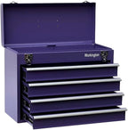 Workington Portable Metal Tool Chest with 4 Drawers, 20" 4-Drawer Tool Chest Cabinet with Ball Bearing Drawer Slides, Steel Tool Storage Box Organizer 4004 Purple