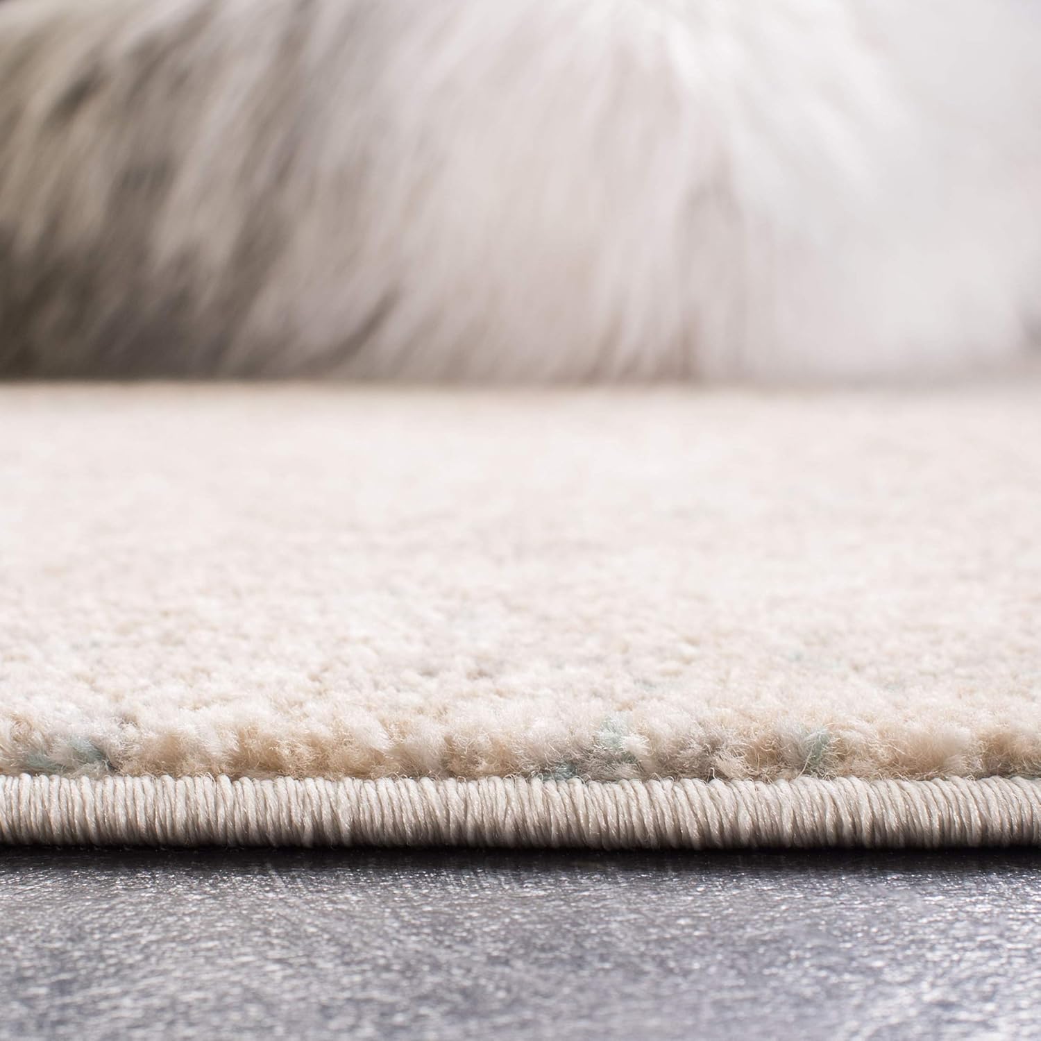 SAFAVIEH Adirondack Collection Area Rug - 12' Square, Beige & Slate, Modern Abstract Design, Non-Shedding & Easy Care, Ideal for High Traffic Areas in Living Room, Bedroom (ADR207B)