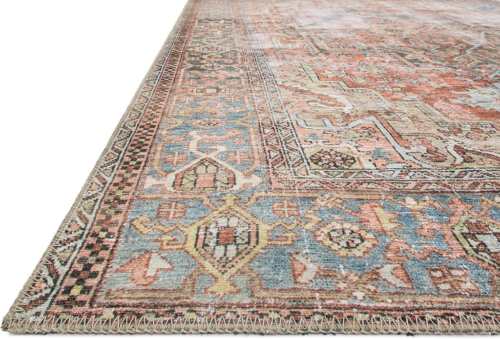 Loloi Loren Collection LQ-15 Terracotta/Sky 7'-6" x 9'-6" Area Rug