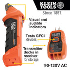 Klein Tools 80101 Circuit Breaker Finder Kit, GFCI Outlet and Receptacle Tester Kit, Multimeter, NCVT, Outlet Tester, Leads, 4-Piece