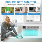8000 BTU Smart WiFi Window Air Conditioner, Cools Up to 350 Sq. ft., Energy Saving AC Unit with Remote Control, App & Voice Control, 24H Timer, Quiet Operation for Living Room, Office