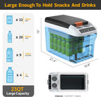 Kikihuose 12V Car Refrigerator Cooler/Warmer 23 Quart (22L) Portable Electric Car Cooler with 12 Volt DC &120V AC, Plug In Thermoelectric Fridge for Vehicles, Camping, RV, Dark Grey