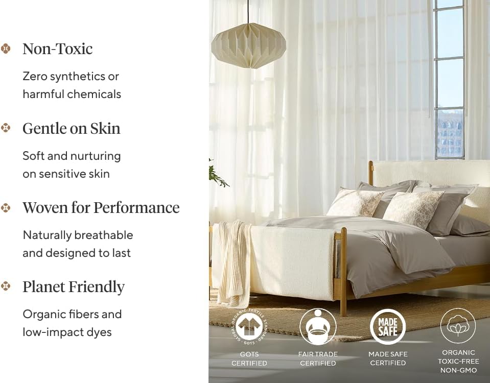Coyuchi Cloud Brushed Organic Flannel Duvet Cover, Pale Gray Heather (Full/Queen)
