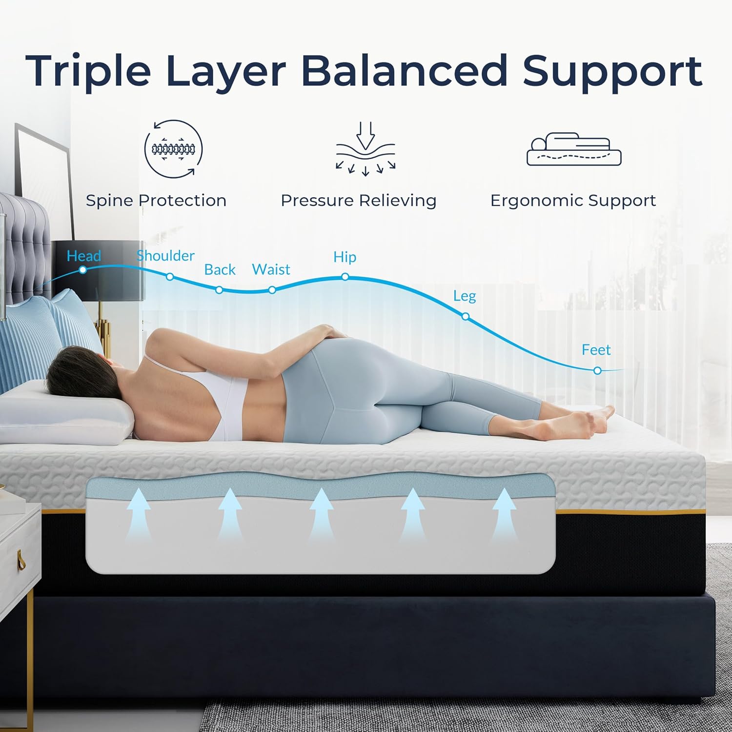 14 Inch Firm King Mattress, King Memory Foam Mattress in a Box with Cooling Tencel Cover, Firm King Size Bed for Back Pain Relief and Cool Sleep, CertiPUR-US Certified, Foam Made in USA