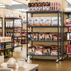 IZEUK Garage Shelving Wide Storage Shelves 4 Tier Metal Shelves 3200 LBS Heavy Duty Adjustable Utility Shelf Rack Black 23.6" D x 53.1" W x 73.6" H