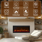 Linear Smart WiFi Electric Fireplace 72 Inch, APP & Touch Screen & Remote Control, 169 Realistic Flame Color Combinations, Timer & Thermostat Fireplace Heater,1500W