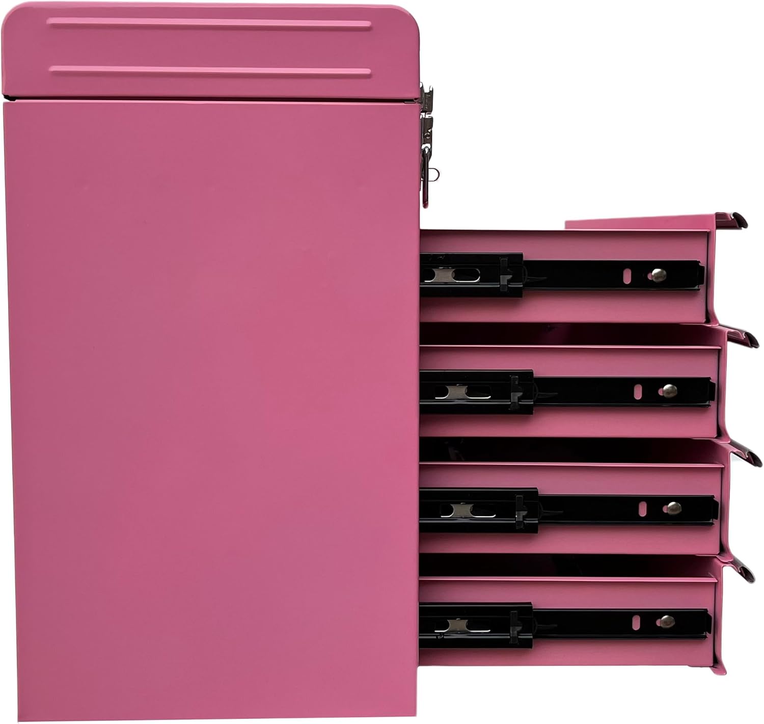 Workington Portable Metal Tool Chest with 4 Drawers, 20" 4-Drawer Tool Chest Cabinet with Ball Bearing Drawer Slides, Steel Tool Storage Box Organizer 4004 Pink
