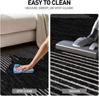 Rugshop Bohemian Stripe Stain Resistant High Traffic Living Room Kitchen Bedroom Dining Home Office Area Rug 12' x 15' Black