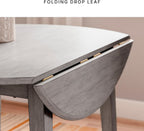 Signature Design by Ashley Shullden Casual Round Dining Small Drop Leaf Table, Seats up to 4, Gray