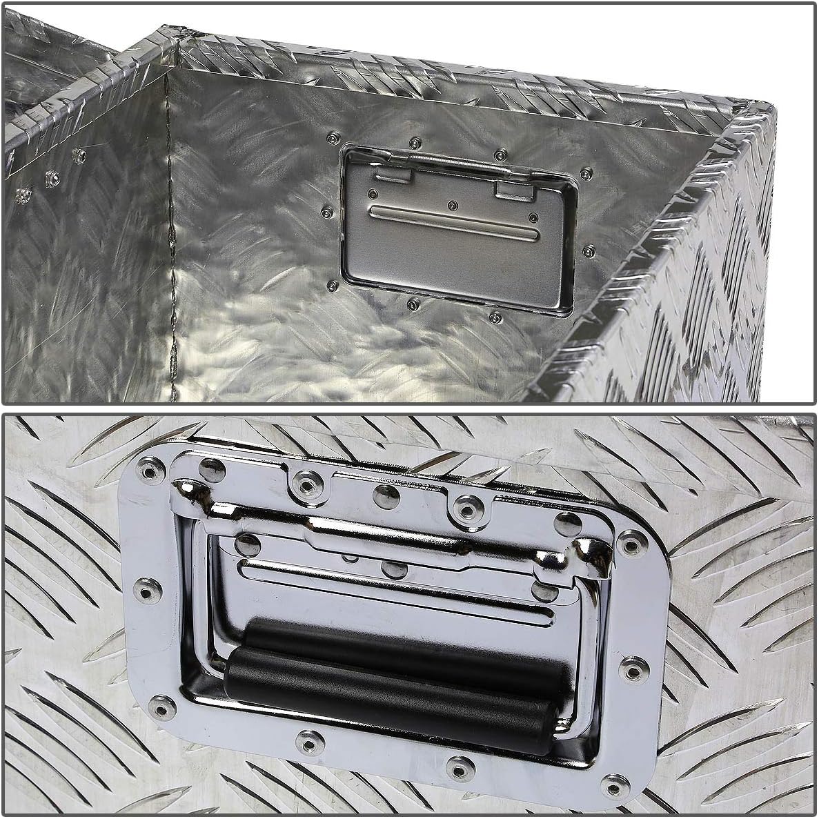 Auto Dynasty 30 Inch Truck Tool Box, Heavy Duty Aluminum Truck Bed Toolbox for Pickup RV Trailer, Underbody Truck Box Storage Organizer Chest with Side Handle and Lock, 30" x 13" x 10", Silver