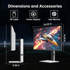 KTC 27 Inch White Gaming Monitor 300Hz/320Hz  QHD 1440P Fast IPS Computer Monitor with Adaptive FreeSync  HDR400  Height/Pivot/Swivel/Tilt Adjustable  DP&HDMI  H27E6