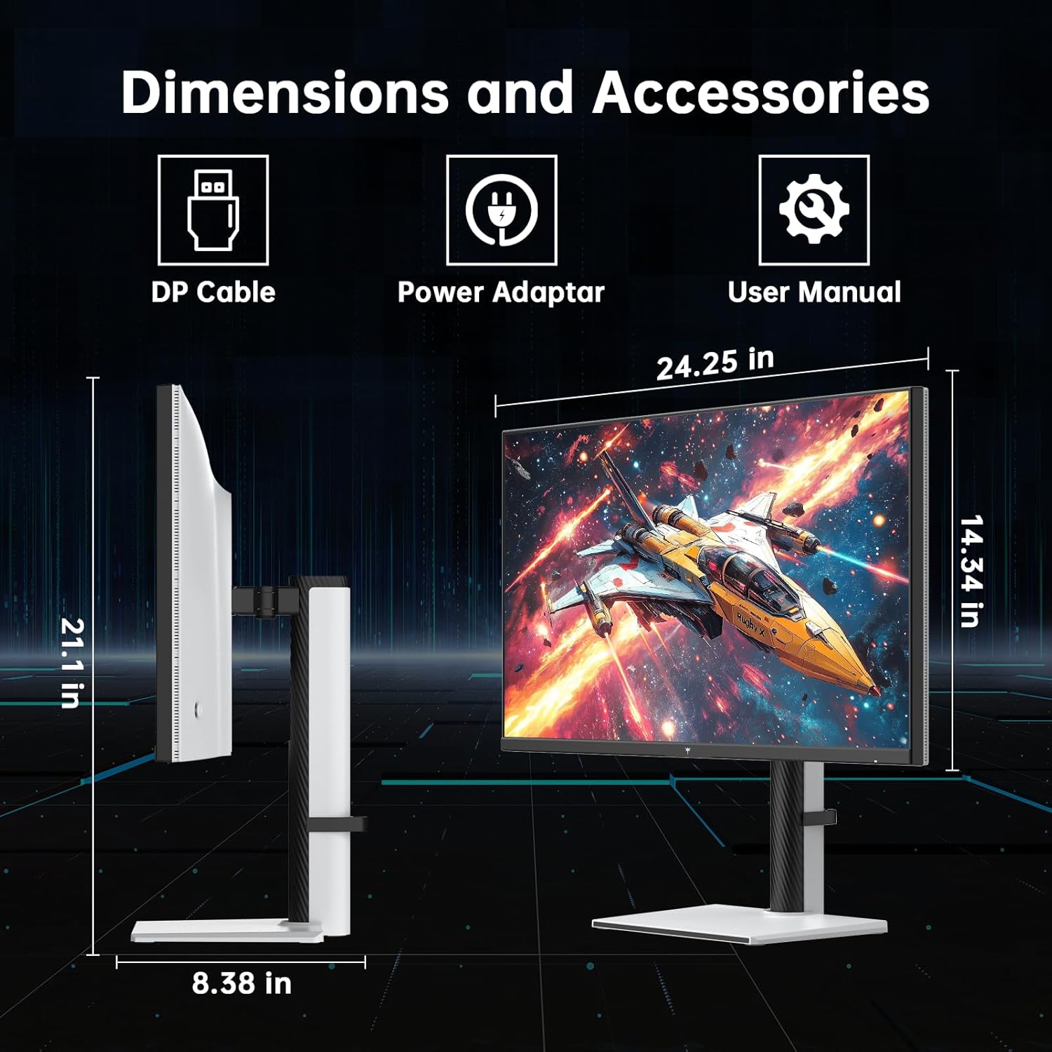 KTC 27 Inch White Gaming Monitor 300Hz/320Hz  QHD 1440P Fast IPS Computer Monitor with Adaptive FreeSync  HDR400  Height/Pivot/Swivel/Tilt Adjustable  DP&HDMI  H27E6
