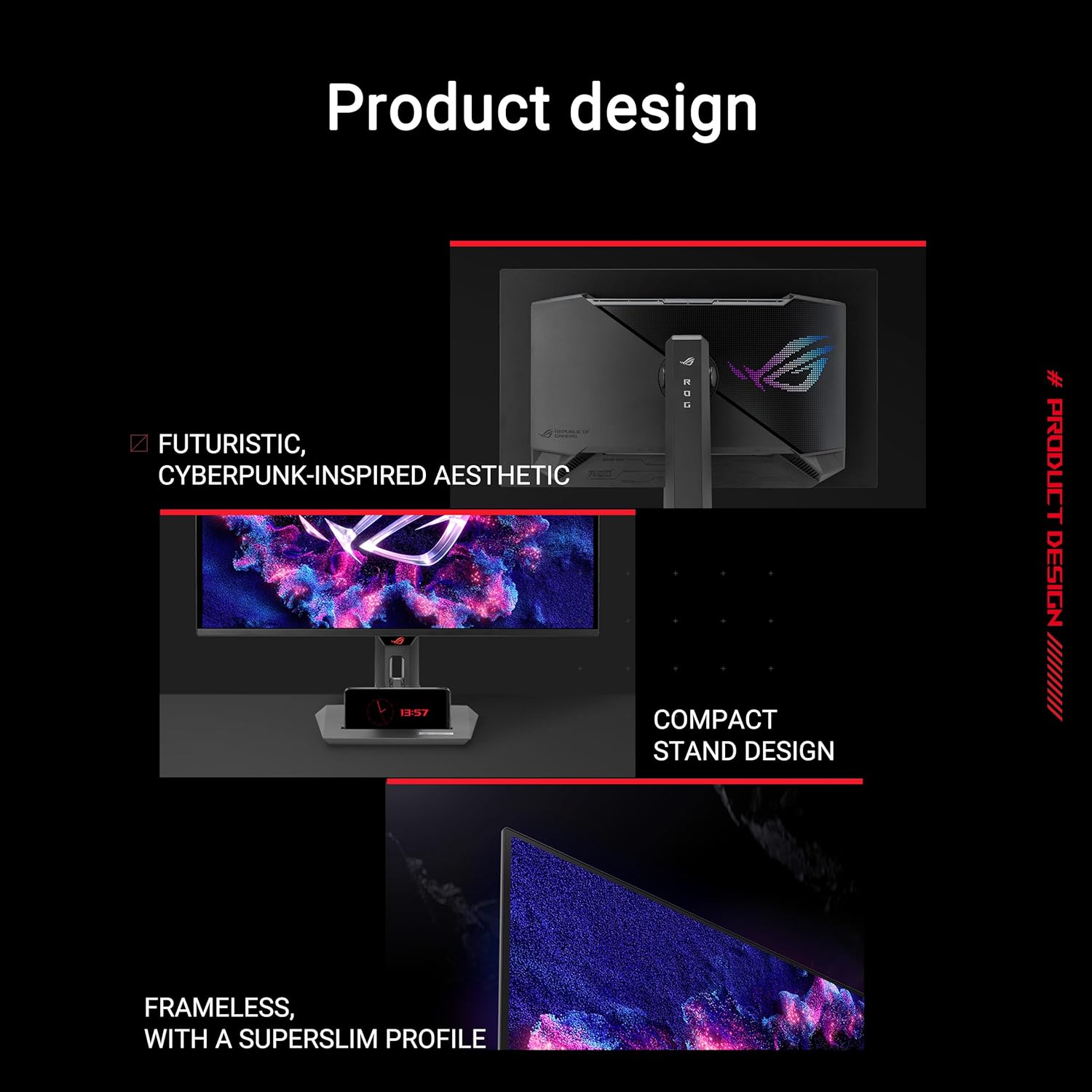 ASUS ROG Strix 26.5” 1440P QD-OLED Gaming Monitor (XG27ACDNG) -QHD (2560x1440)  360Hz  0.03ms  Custom Heatsink  OLED Care+  G-SYNC Compatible  99% DCI-P3  DisplayWidget  AI Gaming  3yr Warranty