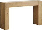 Alaterre Furniture Stockyard Solid Wood Console Table - 56 Inch Modern Farmhouse Entryway Table - Easy Assembly Living Room Furniture for Behind The Couch, Entryway, or Hallway (Light Oak)