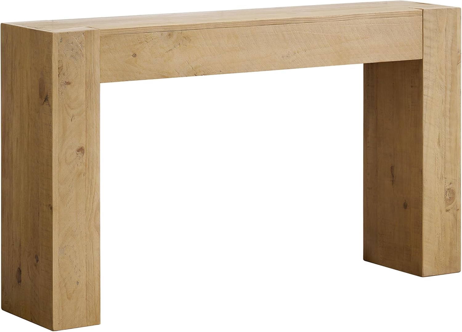 Alaterre Furniture Stockyard Solid Wood Console Table - 56 Inch Modern Farmhouse Entryway Table - Easy Assembly Living Room Furniture for Behind The Couch, Entryway, or Hallway (Light Oak)