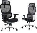 Ergonomic Office Chair Heavy Duty 1600lbs, High Back Desk Chair with 4D Armrests, Dual Back Support, Big & Tall Computer Chair, Sliding Seat, Adjustable Headrest & Lumbar, 135° Reclining (Black)