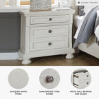 Signature Design by Ashley Robbinsdale Traditional 2 Drawer Night Stand, White