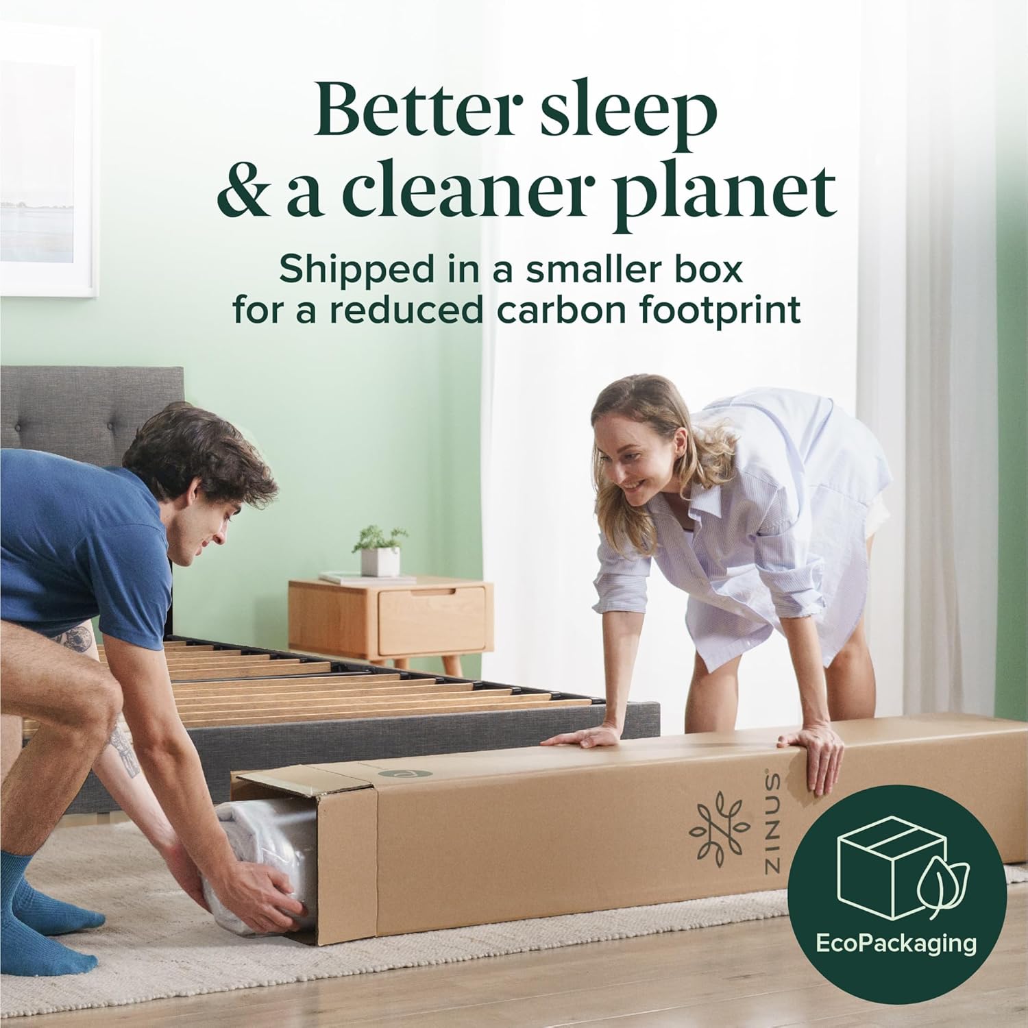 ZINUS 12 Inch True Support Hybrid Mattress New Version, Queen, Fiberglass Free, Medium Feel, Motion Isolation, Certified Safe Foams & Fabric, Mattress in A Box