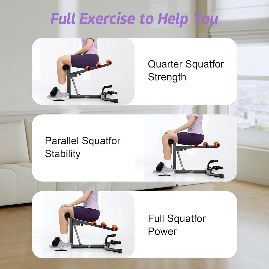 Deep Squat Machine, Adjustable Glutes Trainer Machine, Core & Abs for Low Impact Lower Body Workouts, Home Gym Push-Up Exercises, Easy to Assemble, 350Lbs Weight Capacity
