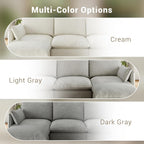 94.5" L Shape Cloud Modular Sectional,4 Seater Waterproof High Backrest Sectional Sofas,Down Filled Modular Couch with Removable Washable Cover for Living Room,Light Gray