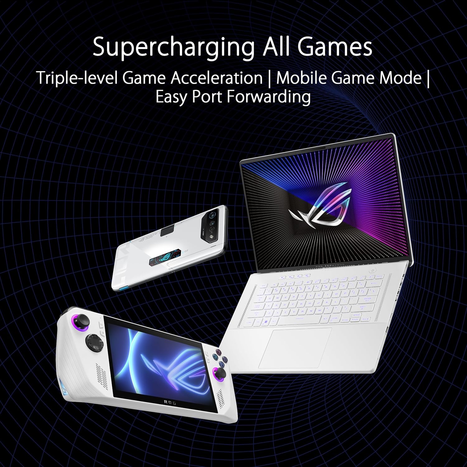 ASUS ROG Rapture GT-BE98 PRO First Quad-Band WiFi 7 Gaming Router supports 320MHz  Dual 10G Port  Triple-level Game Acceleration  Mobile Game Mode  Subscription-Free Security  AiMesh  and VPN features