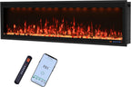 Valuxhome 60inch Recessed Electric Fireplace, Ultra Narrow Frame Design, 13 Flame Colors, 400 Sq.ft, 750/1500W