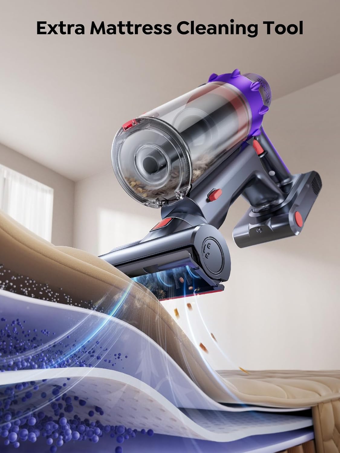 SMOTURE Cordless Vacuum Cleaner, 650W 55KPA 70Mins Vacuum Cleaners for Home, Cordless Stick Vacuum with LED Touch Screen, Anti-Tangle Wireless Vacuum, Handheld Vacuum for Pet Hair/Carpet/Floor