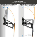 MOUNT-IT! Motorized Fireplace TV Wall Mount | Remote Control Electric Pull Down Mantel Mounting Bracket  Up to 77 Lbs Weight Capacity  Height Adjustable  Swivel  VESA 600x400 Compatible