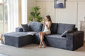 MAXYOYO 104" Modular Sectional Couch with L-Shape Chaise, Modern Boneless Couch for Living Room, Sofa in A Box, Oversized Sofa Sleeper with Deep Seat, No Assembly Required, Dark Grey