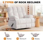 360° Swivel Glider Recliner, Oversized Recliner Rocker Chair, Extra Wide Manual Recliner, Overstuffed Soft Rocking Sofa Chair for Living Room& Bedroom (Beige)