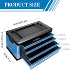 4-Drawer Tool Box with Lock&Keys,Portable Tool Box with Multifunctional Countertop,with Drawer Liner&Connecting Holes, Stacking with Same-Series 5&7-Drawer Tool Chests to Combine a Larger One
