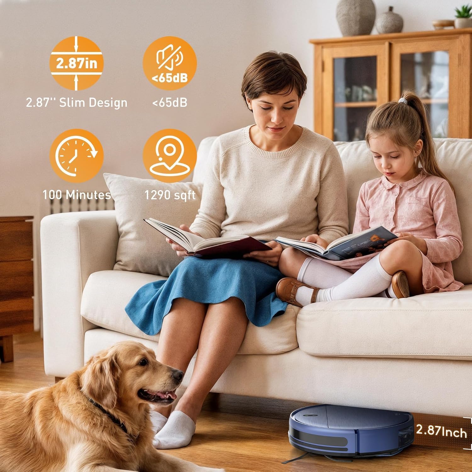 ZCWA Robot Vacuum,Robot Vacuum and Mop Combo with Schedule,APP/Remote/Voice,Strong Suction,Slim Self-Charging 2 in 1 Floor Cleaner for Pet Hair,Carpets,Hard Surfaces