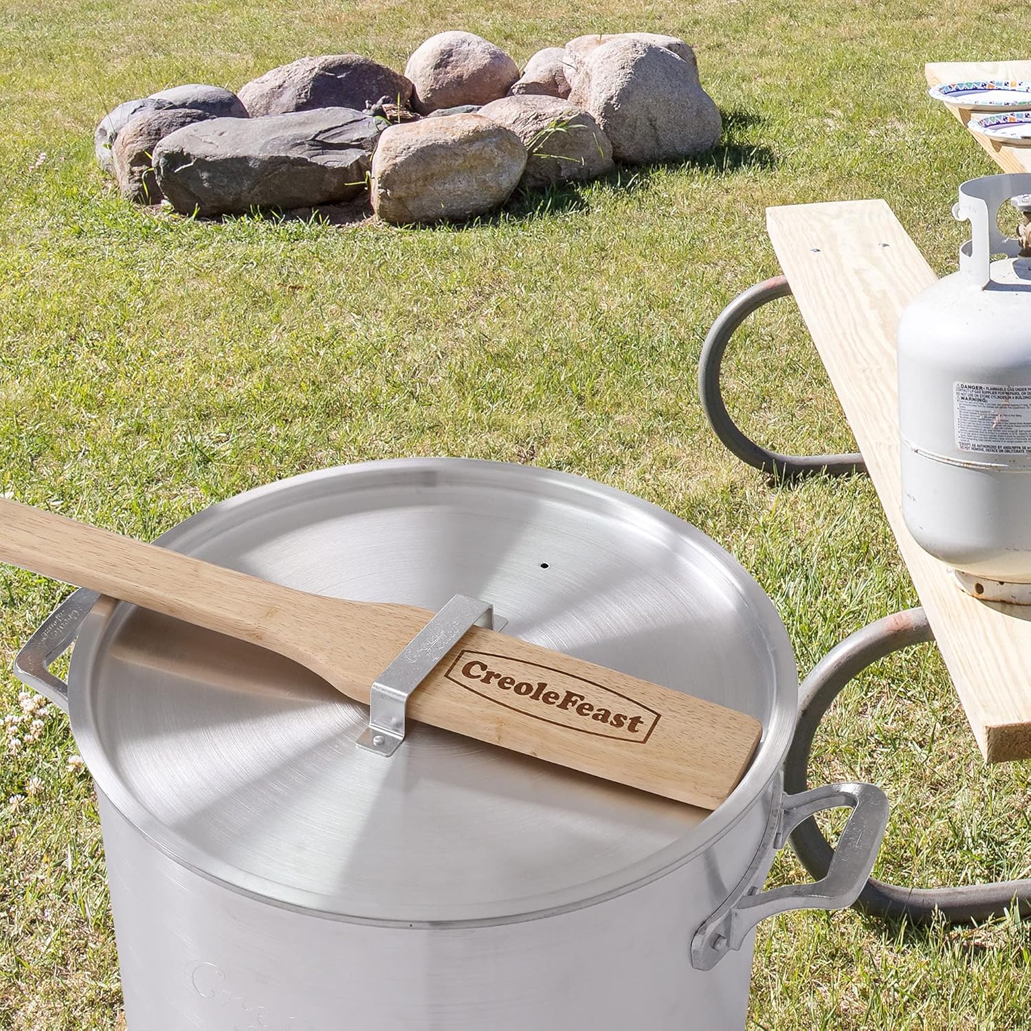 Creole Feast SBK0601 60 Qt. Seafood Boil Pot with Basket and Burner, Outdoor Aluminum Propane Boiler with 10 PSI Regulator, 100,000 BTU, Ideal for Cooking Crawfish, Crab, Shrimp, Fish