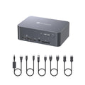 AV Access Docking Station Dual Monitor  KVM Switch 2 Monitors 2 Computers (Laptop & Desktop)  USB-C Charge & Ethernet for Laptop  EDID  4K@60Hz Dual HDMI Output  120W Power Adapter  5xUSB  Audio  SD