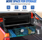 Nilight 39 Inch Truck Tool Box Heavy Duty Aluminum Stripes Plated Pick Up Truck Bed Toolboxes 39"x13"x10" Waterproof Storage Organizer for Bed of Truck RV Trailer with Side Handle Lock Keys, Black