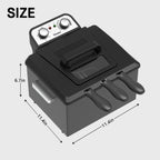 1800W 5 Liters/21 Cups Large Electric Deep Fryer with 3 Frying Baskets, Adjustable Temperature,View Window Lid,Countertop Stainless Steel Body Deep Fryer Pot,Perfect for Kitchen, Fry Fish for Home Use