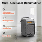 Abestorm 170 Pints Commercial Dehumidifiers with Pump & Drain Hose, Portable Industrial Dehumidifier for Water Damage Restoration, Basements, Warehouses - Covers Up to 2,100 Sq.Ft - 5-Year Warranty