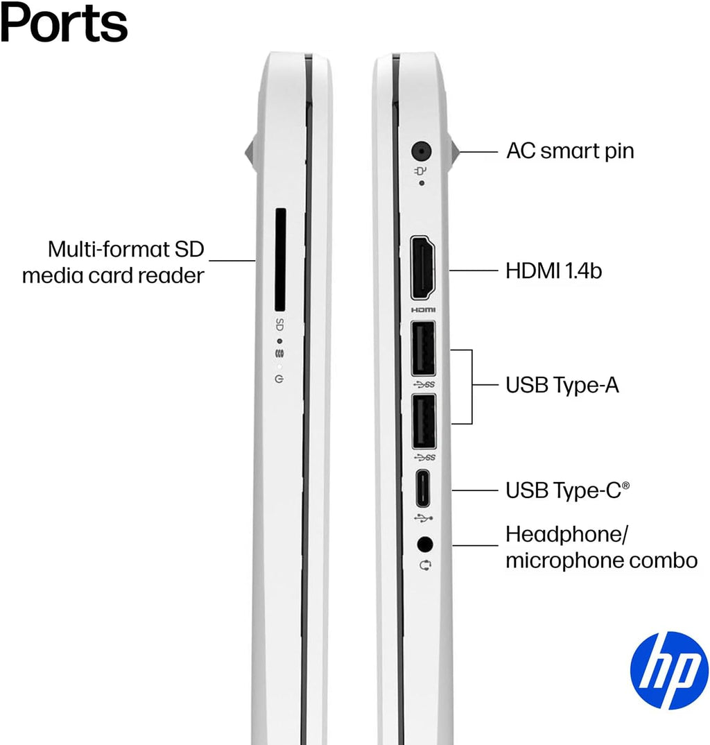 HP 14" Laptop Thin and Light for 2026 Student Business with Office Suite  Copilot AI  Intel CPU Up to 2.8GHz  8GB RAM  628GB Storage (128GB SSD+500GB Ext)  WiFi 6  Win 11 Pro  MarxsolAccessory  White