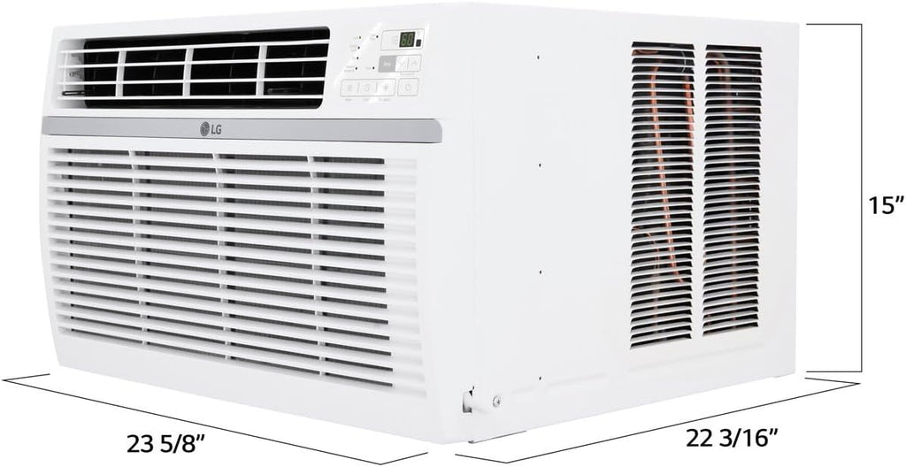 LG 8,000 Window Air Conditioner, 115V, 350 Sq.Ft. (14' x 25' Room Size), Quiet Operation, Electronic Control with Remote, 3 Cooling & Fan Speeds, Auto Restart, 8000 BTU, White