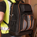 Klein Tools 62805BPTECH 28-Pocket Laptop Backpack Tool Bag, Tradesman Pro Extra-Large Tech Tool Backpack with Molded Bottom, Charging Port