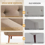 HUIMO Fabric Accent Chairs Set of 2, Button Tufted Living Room Chairs Easy to Install, Mid Century Modern Chair, Upholstered Arm Chair for Living Room Bedroom Study Office (Brown)
