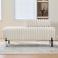 NIOIIKIT 49.6" Modern Loveseat Sofa Couch, Upholstered Accent Sofa with Golden Legs and Adjustable Backrest, Small Faux Fur Couches for Bedroom, Living Room, Compact Small Space (Beige)