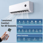 12000 BTU Mini Split Air Conditioner & Heater, 208/230V 18.1 SEER2 Wifi Enabled Energy Efficient Inverter Ductless AC & 1 Ton Heat Pump System, Works with Alexa, Cools Up to 600 Sq. Ft
