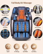 RELX Massage Chair Full Body, 20 Modes Zero Gravity SL-Track Shiatsu Massage Chair Built-in Heat System, Airbag Massage with Body Scan, Deep Yoga Stretch, Calfrest Extension and AI Control(Brown)