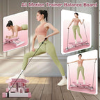 Balance Board, All-Motion Trainer, Portable Ski Balancing Machine Featuring LCD Monitor, Ski Simulator with Resistance Bands for Full Body Workout