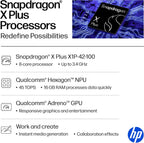HP OmniBook 5 16 inch Next Gen AI PC  2K Touchscreen  Snapdragon X Plus X1P-42-100  16 GB RAM  512 GB SSD  Qualcomm Adreno GPU  Windows 11 Home  Glacier Silver  16-fb0000nr