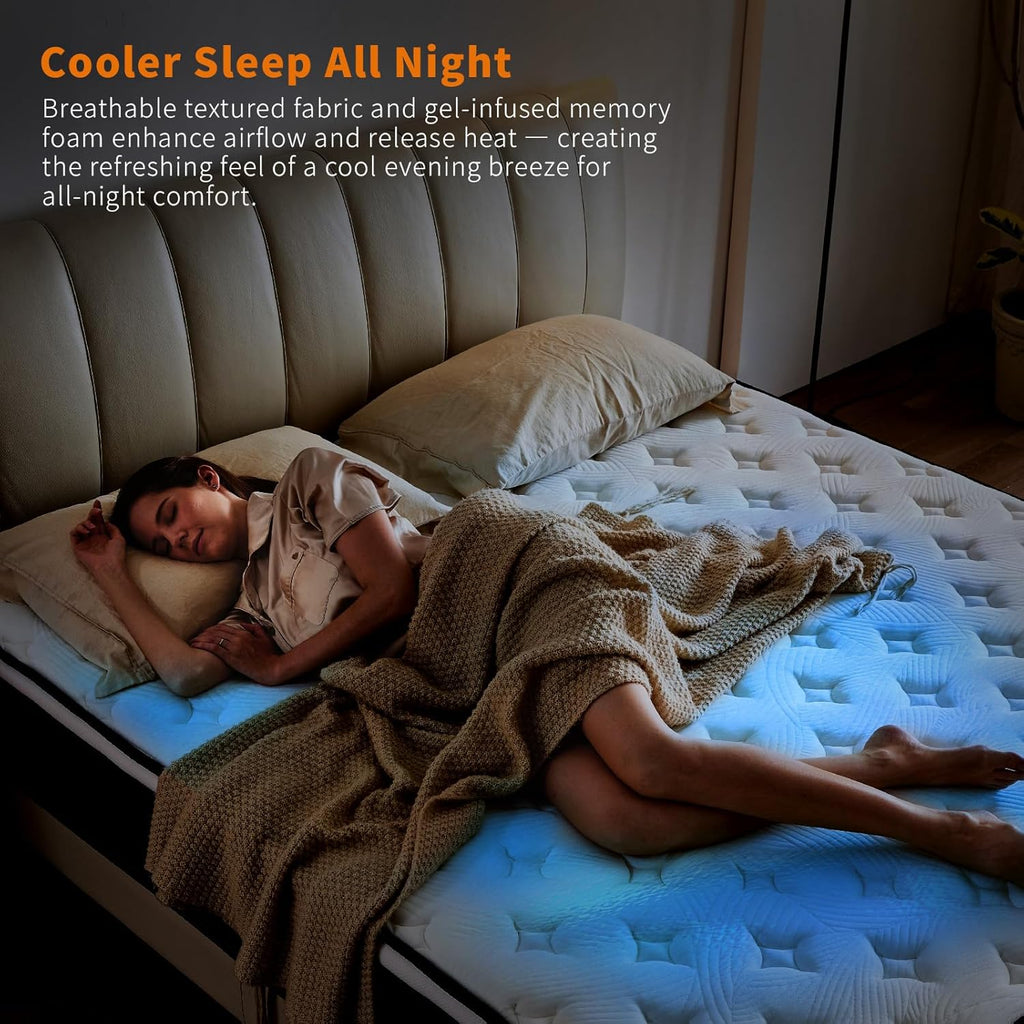 12 Inch Mattress,Medium Firm Hybrid Memory Foam & Pocket Springs for Pressure Relief CertiPUR-US Certified Fiberglass Free, 500 Night Trial (12 inch, Queen)