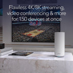 NETGEAR Orbi 870 Series Tri-Band WiFi 7 Mesh System (RBE873) - Router + 2 Satellite Extenders  Security Features  Up to 21 Gbps  Covers Up to 9 000 Sq. Ft.  150 Devices  10 Gig Internet Port  BE21000