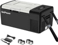 Setpower Car Refrigerator Electric Cooler 15L/15.8QT, Car Fridge Portable Freezer 12V Refrigerator Plug In Camping Cooler 12/24V DC 110/240V AC for Truck RV Travel Road Trip, Black